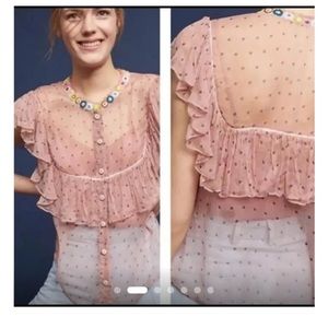 Varun Bahl Lanai Beaded Sheer Blouse